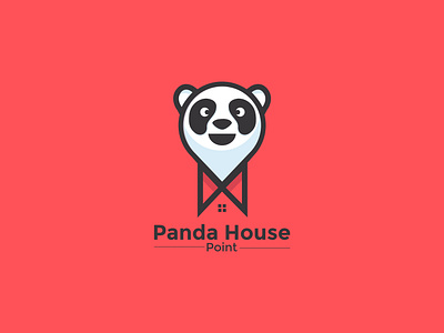 Logo concept for Panda House animal app logo brand brand identity branding design graphic designer house location logo panda panda logo