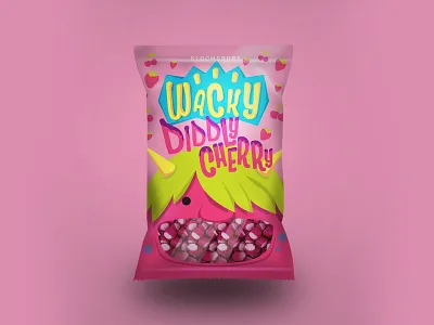Wacky Diddly Cherry design illustration illustrator packagedesign packaging packaging mockup typography