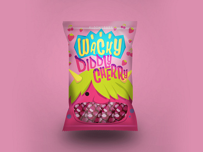 Wacky Diddly Cherry design illustration illustrator packagedesign packaging packaging mockup typography