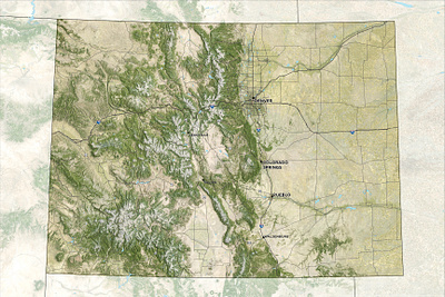 Colorado Cartographic Realism Basemap cartography colorado gis map maps