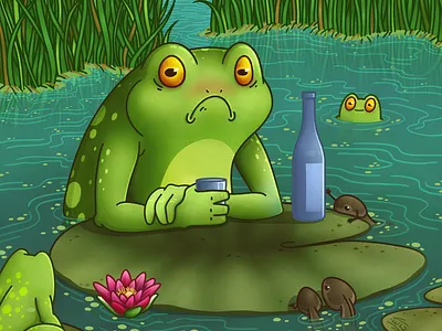 Sad frog animal frog illustration photoshop vegadesign