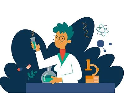 Medical tests character doctor illustration laboratory medical science vector