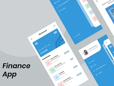 Finance App app branding design flat illustration illustrator minimal ui ux web