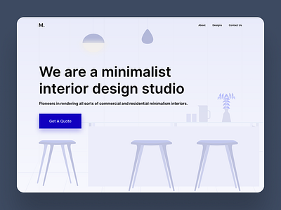 Landing Page - Interior design studio clean design furniture illustration interface design interior interior design landing page minimal user interface ux website