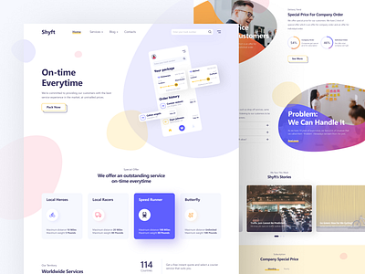 Shyft - Web Design delivery homepage interface landing page logistic package product design shipment shipping ui ux web web design website website design