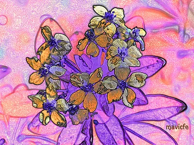 Plant with Flowers abstract art artwork background bright coral design digital embossed fine art flowers garden illustration mavicfe nature painting photoshop pink plant wallpaper