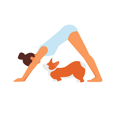 Corgi yoga home adobe illustrator graphic illustration illustration art illustrator