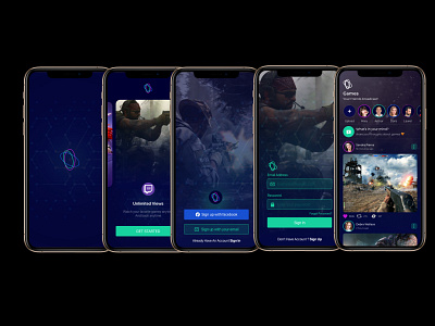 Games Broadcasting App app design interface ios iphone logo ui uiux ux uxdesign