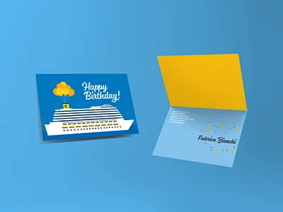 Costa Crociere - Birthday card baloon birthday birthday card blue card costa costa cruise cruise graphicdesign graphics happy sea share ship shipping wave