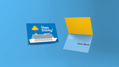 Costa Crociere - Birthday card baloon birthday birthday card blue card costa costa cruise cruise graphicdesign graphics happy sea share ship shipping wave