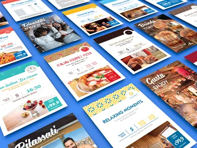 Costa Crociere - Flyers adv brand branding color corporate identity costa cruise cruise event flyer events graphics sea ship ships template visual identity