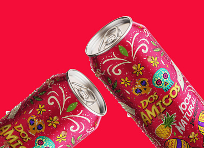 Packaging Design for 'Dos Amigos' Soft Drink can creative drink graphic juice logo packaging
