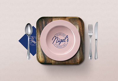 Restaurant logo design, cafe branding plates