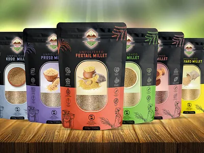 Organic Millet Stand Up Pouch Design millet packaging design stand up pouch design