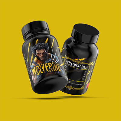 Wolverine - Ferocious Strength | Supplement Packaging Design bold typography