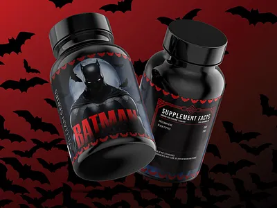 Batman - Shadow Strength | Supplement Packaging Design bold typography