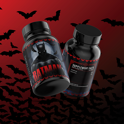 Batman - Shadow Strength | Supplement Packaging Design bold typography