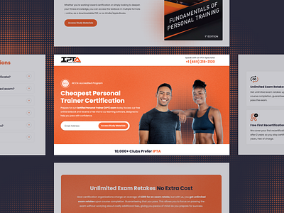 IPTA | Landing Page access study materials audience branding certification cpt cta design education facebook fitness google graphic design landing page meta personal trainer ppc targeting ui ux web design