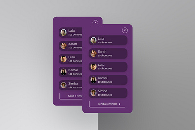 List app list overlay people ui ux