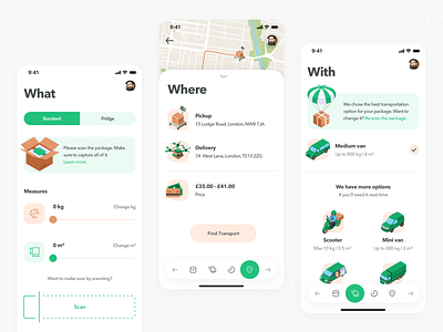 Order transport (App design) app clean design fresh illustration illustrations ios iphone x mobile transport ui white