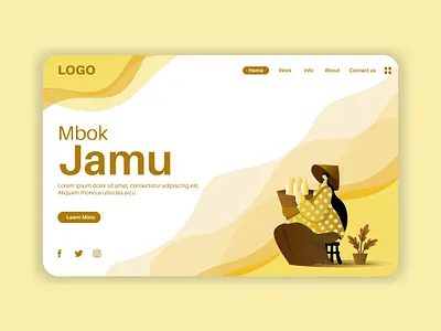 Mbok jamu app art concept design designer flat graphic design illustration illustrator indonesian landing page layout mobile people ui ux web web design website women