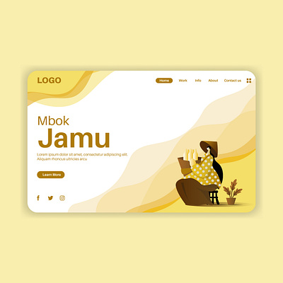 Mbok jamu app art concept design designer flat graphic design illustration illustrator indonesian landing page layout mobile people ui ux web web design website women