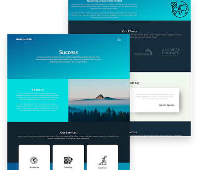 Blue Landing page design landing page ui ux web