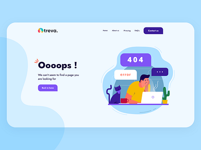 Treva - 404 Error Page 404 404 error page colors dailyui dailyui 008 design margot collavini ui ux webdesign