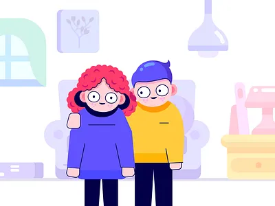 Happy quarantining! character corona quarantine stay home