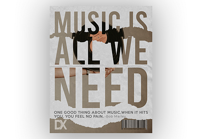 Music is all. collage cover design poster poster art