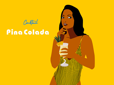 Cocktails Pina Colada art artwork beach party cocktail cocktail party cocktails collection drawing dribbble drink girls glass illustration passion passion work pina colada poster poster art poster design