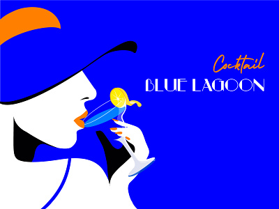 Cocktails Blue Lagoon 2020 2020 design art artwork blue drawing dribbble drink girls glass graphic design illustration party passion poster poster art poster design