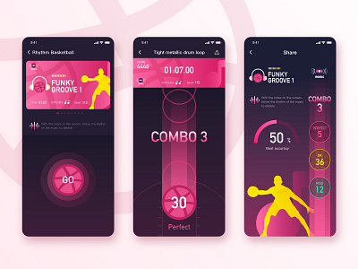 rhythm basketball app basketball dribbble dribbble ball dribble hellodribbble illustration shoot ui ux