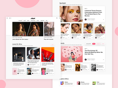 iDiva Website Home Page Design article page design ui ui design