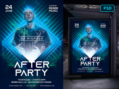 DJ Flyer Template - After Party dj dj concert flyer dj flyer dj party flyer flyer psd flyer template graphicriver night club nightclub nightclub flyer party flyer techno