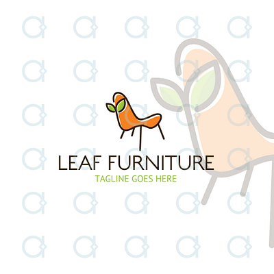 Furniture Logo brand brand identity decor design designer furnish furnishing furniture graphic home house leaf leaf logo nature property real estate template