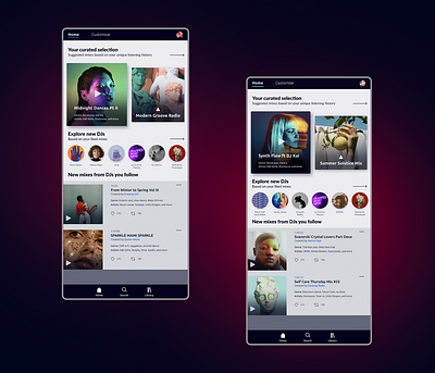 SOUNDMIX || A Curated DJ Collection app design music app music player playlist product design soundcloud spotify ui user interface ux web