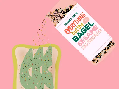 Everything But the Bagel Toast avocado toast digital illustration procreate app