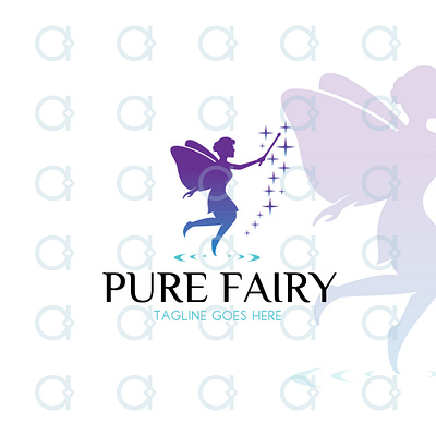 Fairy Logo beautiful brand design fairy fairytales female girl logo medicure pedicure pure purple salon spa tales wellbeing wellness wish woman women