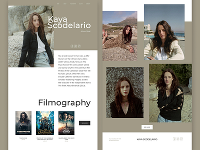 Kaya Scodelario Landing Page Concept actress design landing landingpage uidesign uxdesign