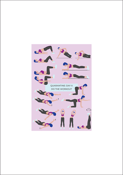 workout illustration illustration poster qarantine workout