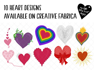 Heart Designs arrow heart balloon heart design flaming heart forget me not heart heart hearts illustration illustrator art polka dot heart rainbow heart scalloped heart scribble heart spiritual sunbeam heart winged heart