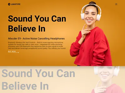 Prototype <header> "Sound You Can Believe In" design figma ui ux web дизайн