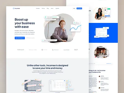 Incomee - Landing page clean design homepage landing minimal ui ux website