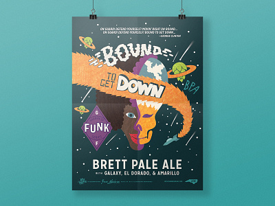 Bound to Get Down Artwork beer collab colorful funk funky illustration poster texture