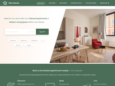 "ZION" is a Home rental platform for consumers. adobe illustrator adobe photoshop adobe xd uidesign uiux webdesign