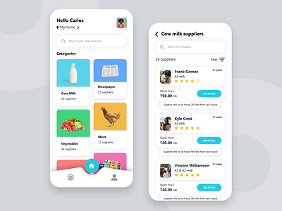 Regular delivery of milk and other product to people daily adobexd app app design colorful cow daily challange dailyui design distance home milky mobile price tutorial ui uidesign