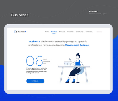 BusinessX art design illustration illustrator logo minimal ui ux web website