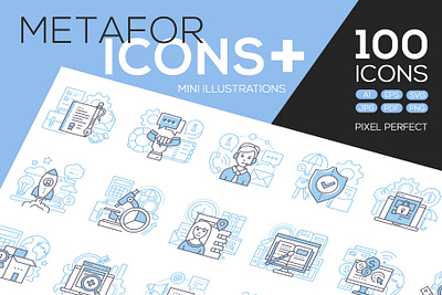 Metaphoricons+ Icons collection branding dashboard design flat icons graphic design icon icons icons design logo social media startup icon