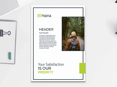 Haina Brochure Header abstract background booklet brochure business clean cover design elegant flyer header layout magazine marketing minimalist modern presentation template typography vector